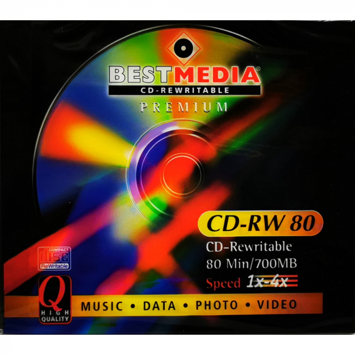 BEST MEDIA CD-REWRITABLE Premium CD-RW 80, Speed 1x-4x 80 Min/700MB High Quality