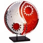 Preview: YING YANG Glas Spiegel Tischlampe rot weiß Bali Lampe 36 cm handgefertigt