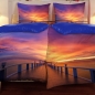 Preview: 2x Garnituren Set TROPICAL ISLAND Bettwäsche Wendebettwäsche Mikrofaser 135x200 cm