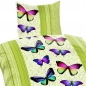 Preview: SCHMETTERLINGE BUTTERFLIES GRÜN Bettwäsche Mikrofaser 135x200 cm