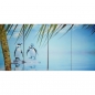 Preview: Bild Kunstdruck TROPICAL PINGUINS 4-teilig 80x160 cm bespannt auf Holzrahmen