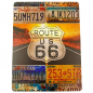 Preview: Blechschild Vintage Deko US Route 66 Großes Metallschild mit US-Autokennzeichen-Motiv