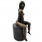 Preview: FRAU AUF STEINSOCKEL Bronze Skulptur Erotik Kunst im Antik Style 27 cm