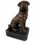Preview: BULLDOGGE Hund Dogge Bronze Skulptur Tier Figur Kunst im Antik Style 19 cm