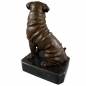Preview: BULLDOGGE Hund Dogge Bronze Skulptur Tier Figur Kunst im Antik Style 19 cm