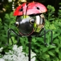 Preview: Gartenstecker MARIENKÄFER Edelstahl Kugel Gartendeko Metall