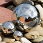 Preview: Edelstahl SILBER GLANZ KUGEL Gartenkugel Dekokugel Ø 6 cm