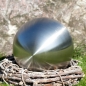 Preview: Edelstahl Matt SILBER KUGEL Gartenkugel Dekokugel Ø 8 cm