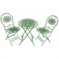 Preview: Gartenmöbel Set TOSCANA Antik Look GRÜN Eisen 2x Stuhl 1x Tisch
