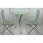 Preview: Gartenmöbel Set PALMA Antik Look GRÜN Eisen 2x Stuhl 1x Tisch