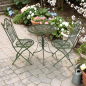 Preview: Gartenmöbel Set RIVIERA Antik Look GRÜN Eisen 2x Stuhl 1x Tisch