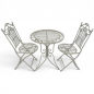 Preview: Gartenmöbel Set RIVIERA Antik Look WEISS Eisen 2x Stuhl 1x Tisch