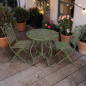 Preview: Gartenmöbel Set AMALFI Antik Look GRÜN Eisen 2x Stuhl 1x Tisch