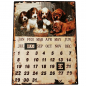 Preview: Kalender HUNDE WELPEN Jahreskalender Shabby Blechschild magnetisch 33x25 cm