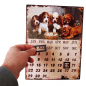 Preview: Kalender HUNDE WELPEN Jahreskalender Shabby Blechschild magnetisch 33x25 cm