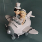 Preview: SPARDOSE Brautpaar Hochzeitspaar im Flugzeug JUST MARRIED