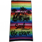 Preview: SURF THE WAVE schwarz bunt XL Strandtuch Badetuch 90x175 cm