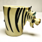 Preview: Kaffeetasse Tasse ZEBRA KOPF weiß schwarz Handbemalt Keramik