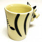 Preview: Kaffeetasse Tasse ZEBRA KOPF weiß schwarz Handbemalt Keramik