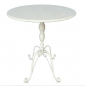 Preview: Gartentisch AMELIE Antik Look WEISS Eisen Tisch Beistelltisch Rund