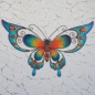 Preview: EDEL SCHMETTERLING BLAU 74 cm Metall Glas Wanddekoration für Innen & Außen