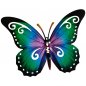 Preview: SCHMETTERLING GRÜN BLAU VIOLETT Metall Wanddekoration für Innen & Außen