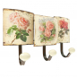 Preview: Garderobenleiste ROSEN Metall 3er Haken Wandgarderobe Antik Look
