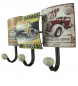 Preview: Garderobenleiste US OLDTIMER MY GARAGE Metall 3er Haken Wandgarderobe Antik Look