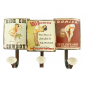 Preview: Garderobenleiste PIN UP GIRLS Metall 3er Haken Wandgarderobe Antik Look