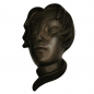 Preview: 50er Jahre JÜNGLING FRAU Wandmaske Maske Keramik schwarz Nr. 532