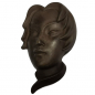 Preview: 50er Jahre JÜNGLING FRAU Wandmaske Maske Keramik schwarz Nr. 532