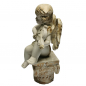 Preview: ENGEL MIT VIOLINE AUF SOCKEL handbemalt Keramik Statue Skulptur Deko 25 cm