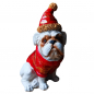 Preview: BULLDOGGE sitzend als Weihnachtsmann Weihnachtshund