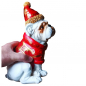 Preview: BULLDOGGE sitzend als Weihnachtsmann Weihnachtshund
