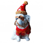 Preview: BULLDOGGE sitzend als Weihnachtsmann Weihnachtshund