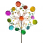 Preview: BELLA LENA XL großes color Windrad Windspiel Blume Metall 159 cm Ø 63 cm