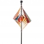 Preview: BRONZE LOOK CARO großes XL Windrad Windspiel Metall 215 cm Ø 60 cm