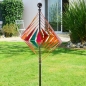 Preview: BRONZE LOOK CARO großes XL Windrad Windspiel Metall 215 cm Ø 60 cm