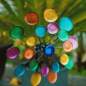 Preview: GALAXIS COLOR Doppelwindrad Windrad Windspiel Metall 122 cm Ø 36 cm