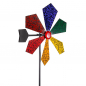 Preview: MÜHLE COLOR buntes Windrad Windspiel Metall 118 cm Ø 34 cm