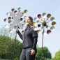 Preview: MEGA COLOR POINT Windrad Windspiel Metall 178 cm Ø 48 cm / 31 cm