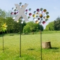 Preview: MEGA COLOR POINT Windrad Windspiel Metall 178 cm Ø 48 cm / 31 cm