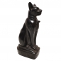 Preview: ÄGYPTEN Göttin KATZE BASTET Figur Skulptur schwarz Kunststein