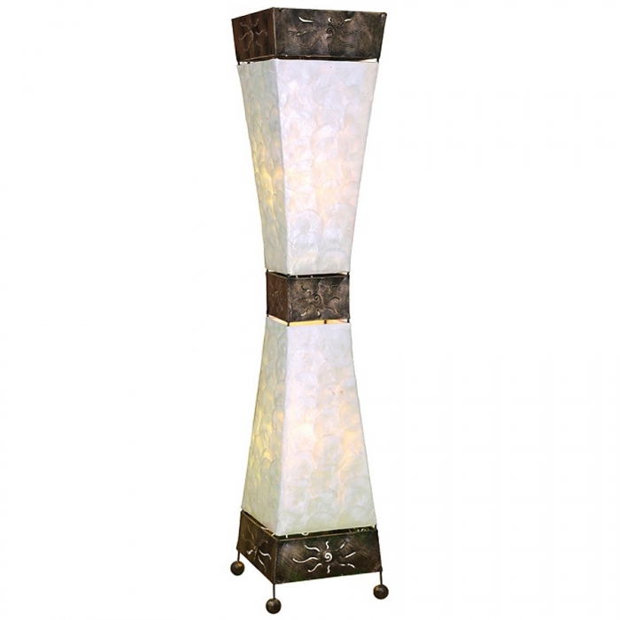 XENIA SONNE taillierte Stehlampe Lichtsäule 100 cm Bali Lampe handgefertigt