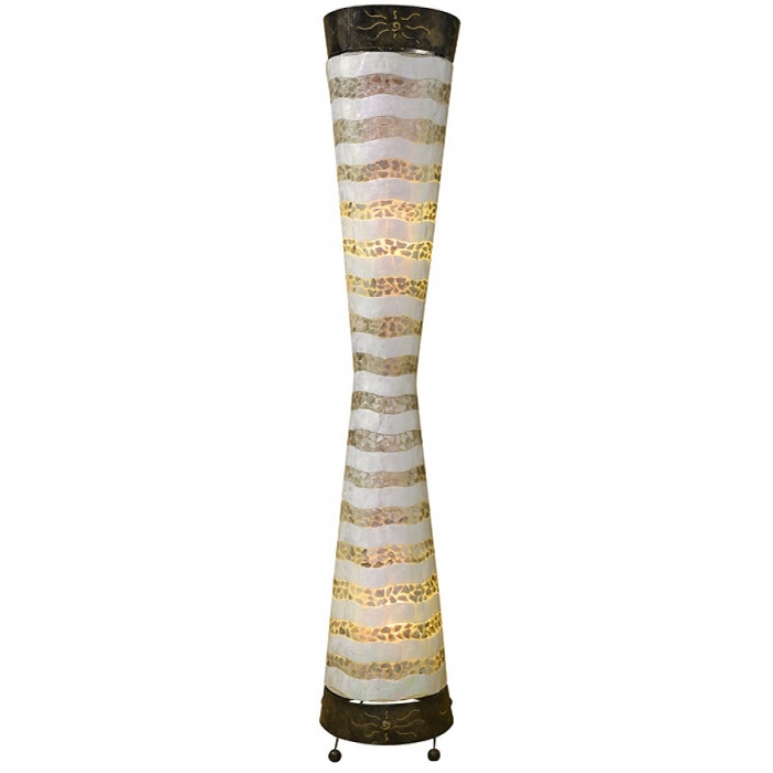 XENIA SONNE rund taillierte Stehlampe Lichtsäule 150 cm Bali Lampe handgefertigt