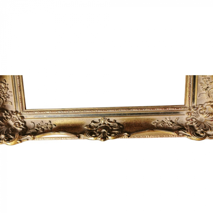 Luxuriöser Holz-Bilderrahmen Antik-Stil Goldfarben, Barocke Wanddeko 64,5 × 54,5 cm 90erJahre