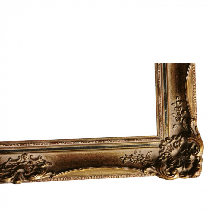 Luxuriöser Holz-Bilderrahmen Antik-Stil Goldfarben, Barocke Wanddeko 64,5 × 54,5 cm 90erJahre