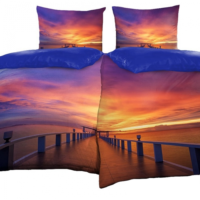2x Garnituren Set TROPICAL ISLAND Bettwäsche Wendebettwäsche Mikrofaser 135x200 cm