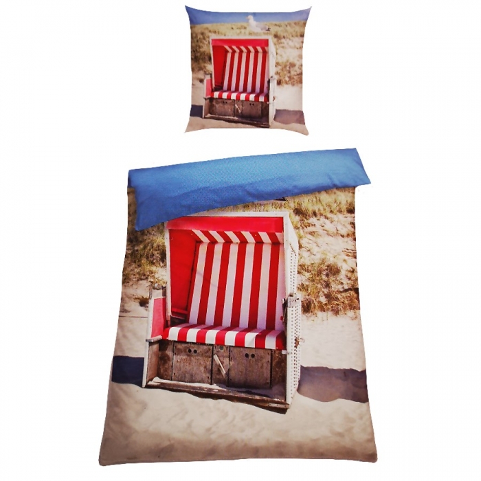 STRANDKORB SANDSTRAND Baumwolle Renforce Bettwäsche 135x200 cm