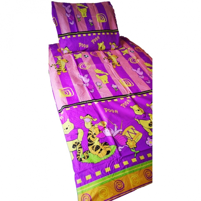 Preview: POOH DER BÄR® Lustige Kinderbettwäsche Baumwolle Bettwäsche 135x200 cm